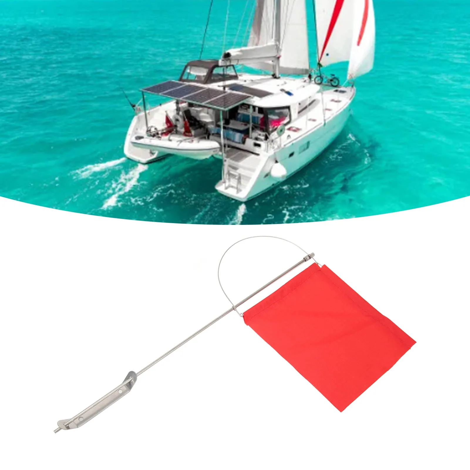 Boat Wind Indicator Flag Rust Prevention Red Mast Flag For Sailboat Yacht