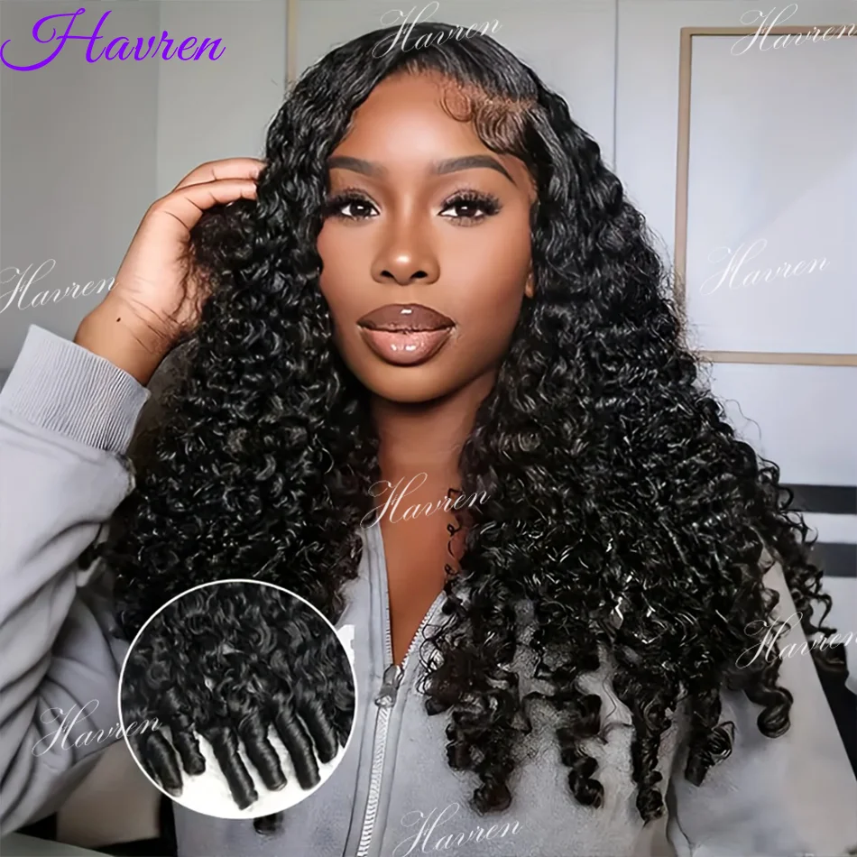 Deep Wave Burmese Curly Wigs Human Hair Lace Frontal Wig for Women 13x4 13x6 Curly HD Lace Front PrePlucked Wigs with Spiral End
