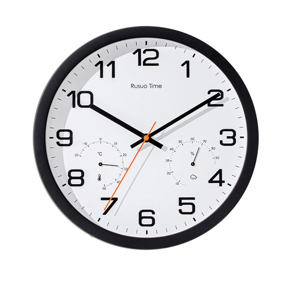 For Home Analog Wall Clock Non-Ticking Wall Clock Busy Environments Battery Operated Quartz Clock 12 Inch Diameter