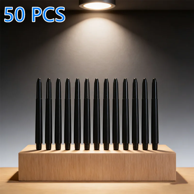 Durable 2BA Thread Dart Shafts 50pcs 48mm Nylon Stems with Integrated Protection Rings, Reduce Robin Hoods & Breakage Value Pack