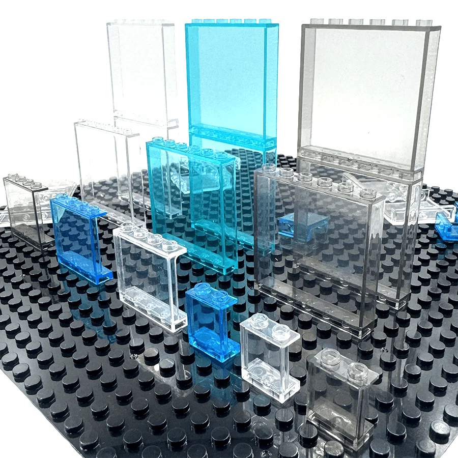 MOC Transparent Brick Window Glass House building block Wall Panel 87552 60581 59349 Brick Accessories Parts Assembles Particles