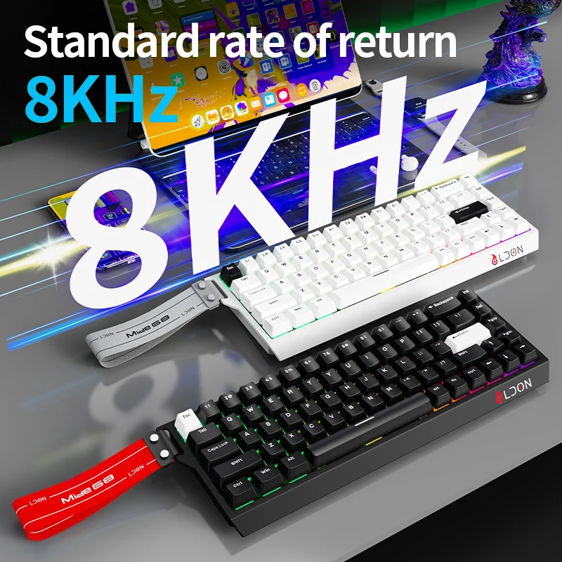 LDON MD68 Pro PBT keycap magnetic hinge keyboard features ultra-fast trigger is a professional mechanical keyboard for FPS games