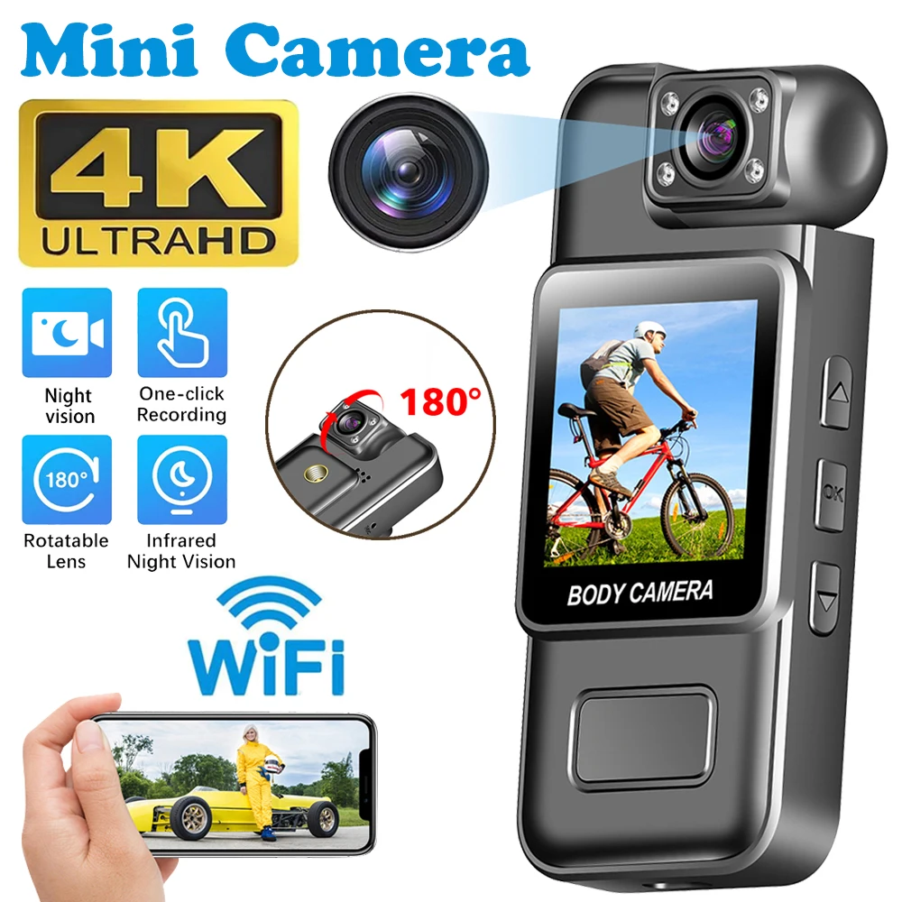 Ultra HD 4K WiFi Mini Camera Portable Digital Video Recorder Police BodyCam Infrared Night Vision Sports DV Riding Camcorder 카메라
