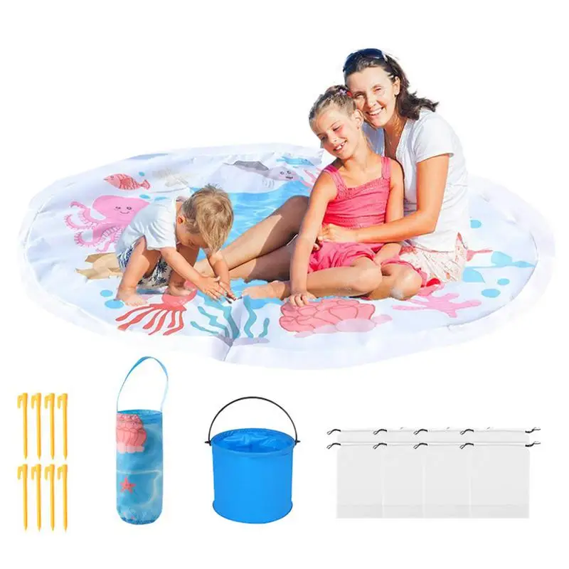 Baby Beach Pool Beach Puddle Wading Pools with Carrying Bag Waterproof Summer Outdoor Water Play Toy for Picnic Travel Vacation