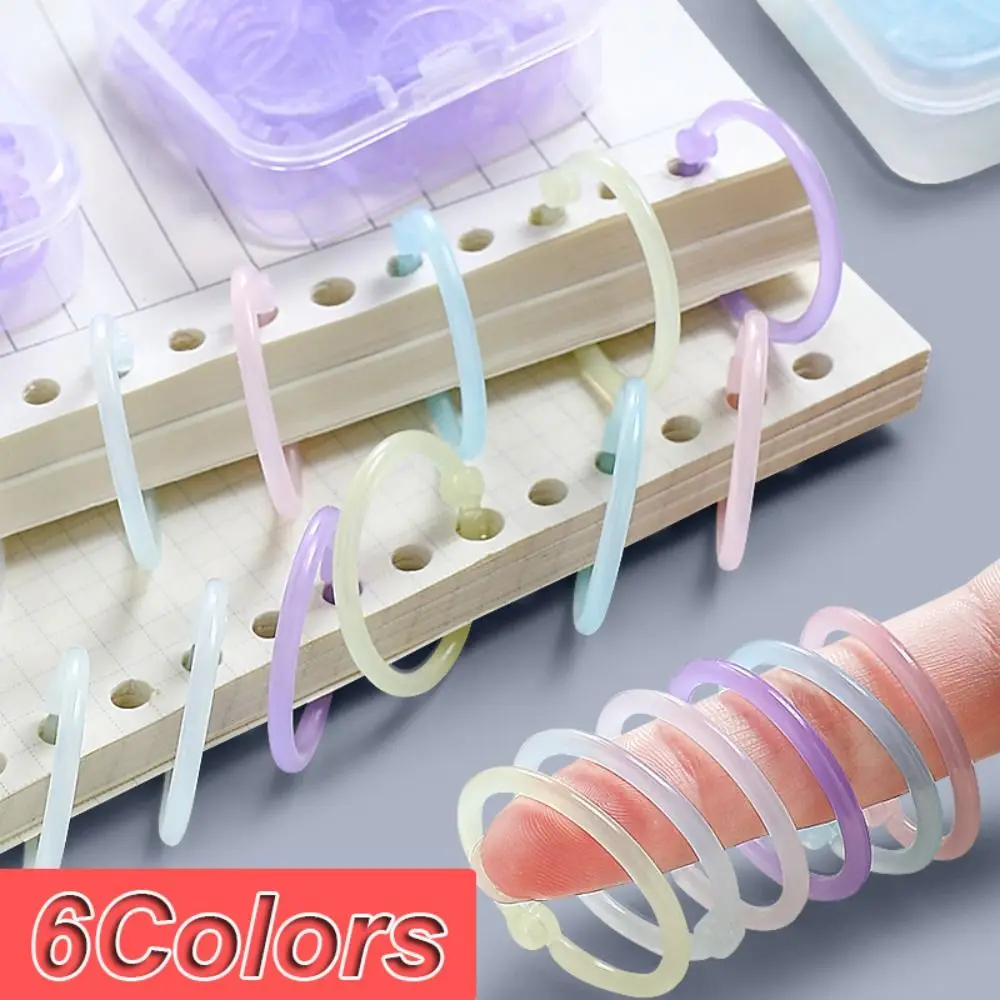 DIY Binder Ring Creative 15/20/25mm Plastic Loose-leaf Book Hoops Multi-Function Loose Leaf Paper Fixing Clip School Office