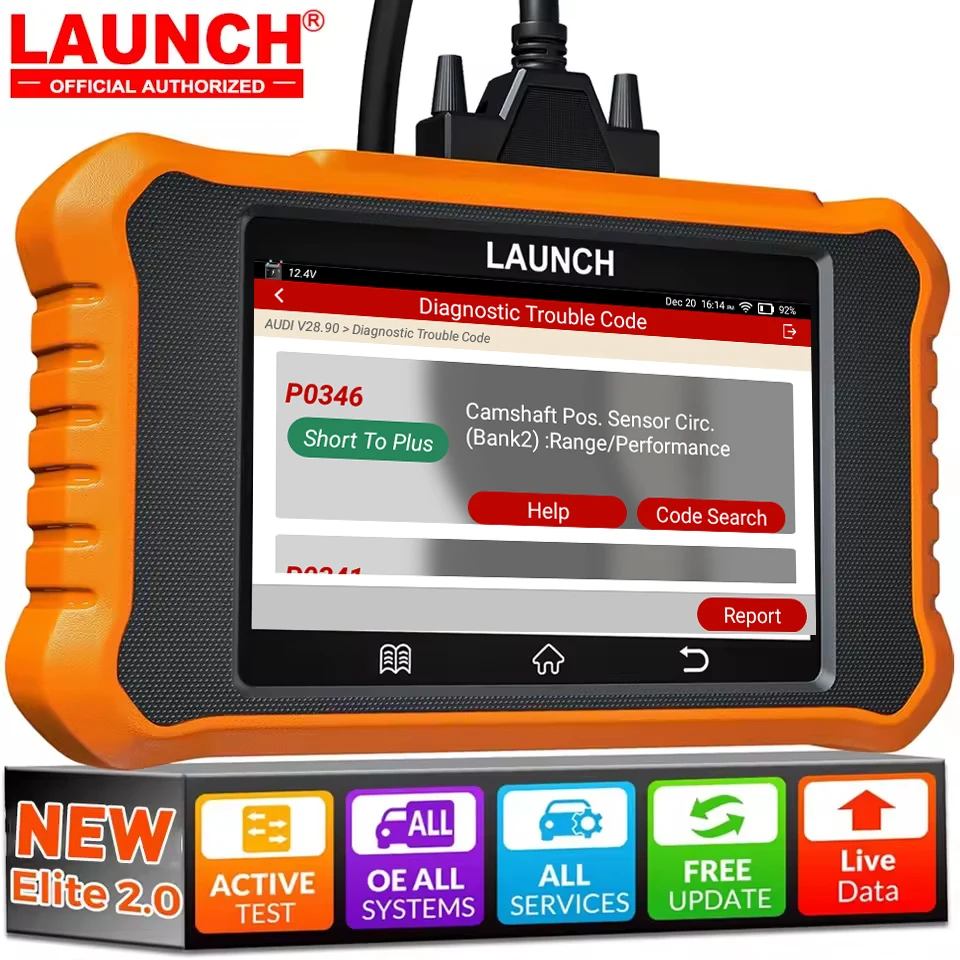 2025 LAUNCH X431 Elite 2.0 Car Diagnostic Tools for Mercedes/BMW/Audi/GM/TOYOTA/NISSAN/Renault/Peugeot/Citroën/Kia OBD2 Scanner