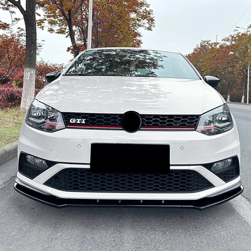 3PCS Front Bumper Splitter For Volkswagen Polo MK5 6C GTI Facelift 2015-2018 Diffuser Spoiler Protector Guard Auto Body Kits