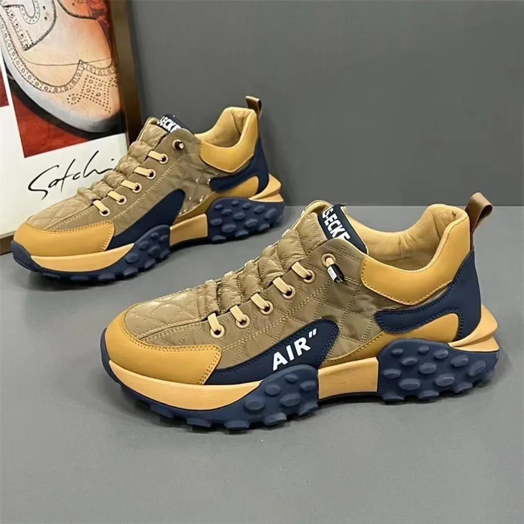 Hot Sale Of The Season New Fashion Sport Shoes Color Block Casual Men's Running Shoes Comfortable Thick Bottom Breathable EVA In