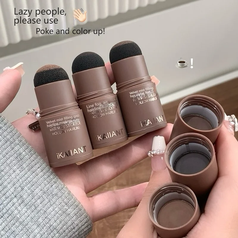 KERANDE Velvet Hairline Stick - Instant Root Cover for Thinning Hair|Natural Black/Brown|Photoshoot-Ready Hair Fibers|Sweatproof