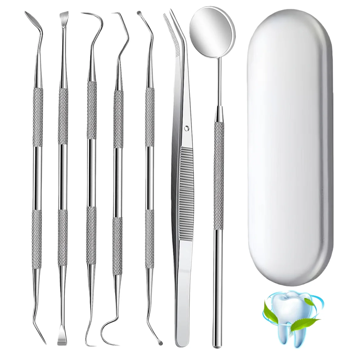 Stainless Steel Dental Tools Mouth Mirror Probe Tweezer Hoe Sickle Tartar Tools Professional Dentist Teeth Cleaning Instruments