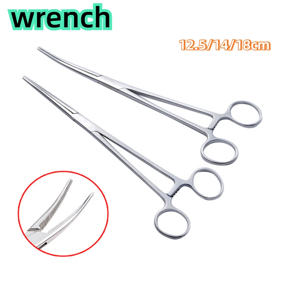 Stainless Steel Locking Forceps Arterial Surgical Clips Curved Straight Fishhook Forceps Hemostatic Forceps Hand Tools