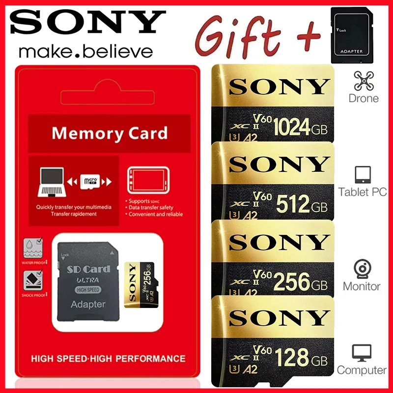 Sony 1TB Ultra Micro Mini SD Card 512GB SD Memory Card 64GB 128GB 256GB A2 U3 V30 TF Flash Cards For Phone Computer
