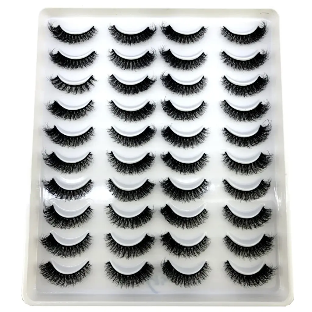 New 20 Pairs cat eye Eyelashes Natural 3D Mink Lashes Fluffy Volume Mink False Eyelashes Cruelty Free Wispy Lashes Makeup Cilios
