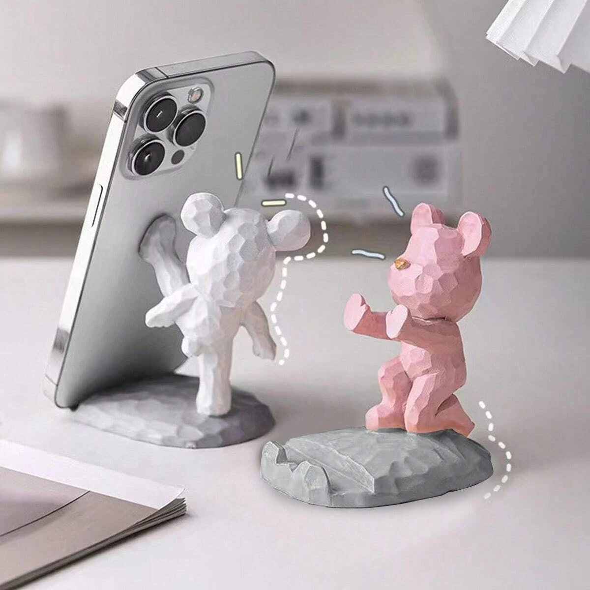 Cartoon Bear Phone Tablet Stand 1PC Lazy Bracket Home Desktop Decoration Ornament for Watching Drama
