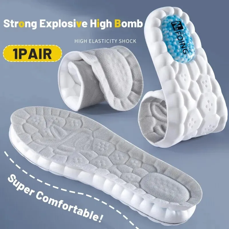 Sports Insoles for Shoes Soft Comfortable Breathable Shock-Absorbing Cushion for Men Women Running Insole Foot Care Support Pads