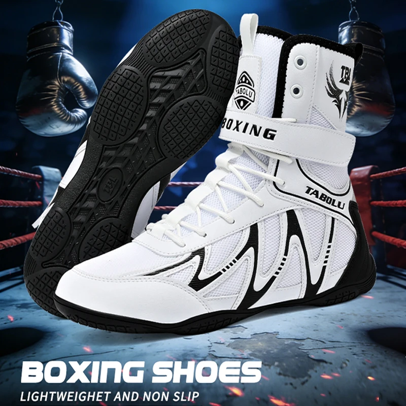 New Men's And Women's Wrestling Shoes, High Top Anti Slip, Wear-resistant, Breathable Boxing Shoes, Casual Sports Hiking Shoes,
