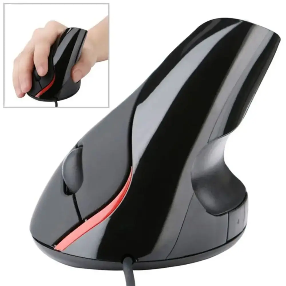 USB Connection Vertical Gaming Mouse Ergonomic Design Optical Sensor Ergonomic Mouse Vertical Shape 5-Button Mouse Laptop Use