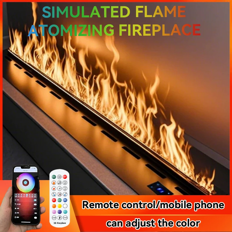 Water Electric Fireplace 3D Mist Fireplace Embedded Realistic Mist Flame Remote Control APP Interior Decoration Steam Fireplace