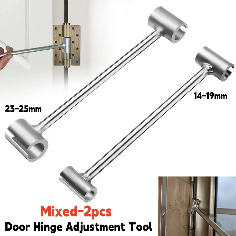 Mixed-2PCS Door Hinge Adjustment Tool 14-19MM/23-25MM Door Hinge Repair Spanner,Round Bolt Doors Hinges Gap Adjusting Wrench
