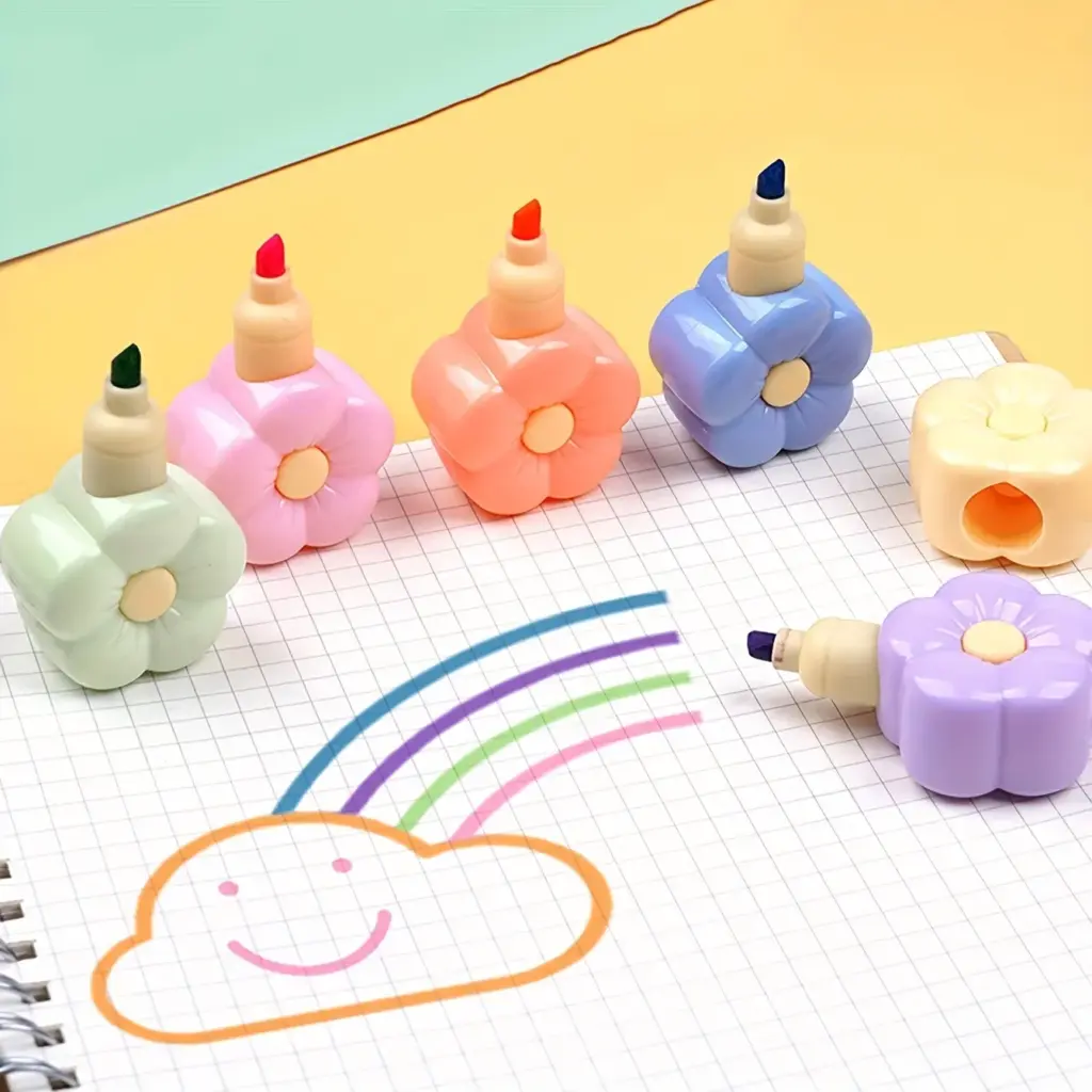 6 Pcs Cat Claw Highlighters Cute Cartoon Pens Aesthetic Markers Journaling Bookmarks Hand Account Scrapbook Painting