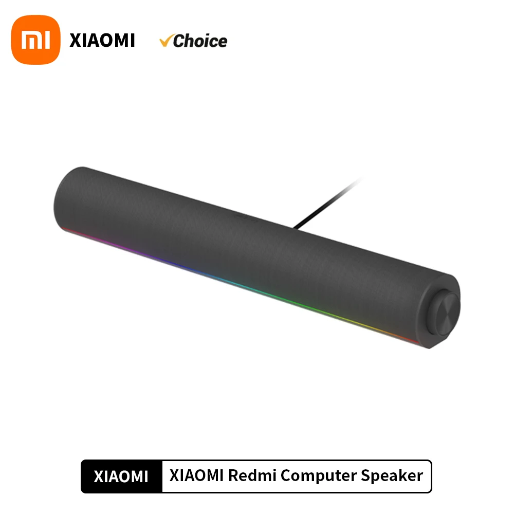 New XIAOMI Redmi Computer Speaker Four-Unit Two-Channel Stereo RGB Ambient Light Bluetooth 5.0 Built-in Microphone Knob Control