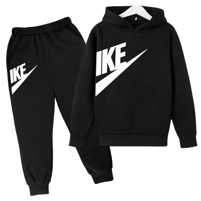 Children 3-12 Years Old Autumn Winter Hoodie Long-sleeved Boys Sweatshirt Girls Toddler Sports Coat Top+Pants Stylish Casual Set