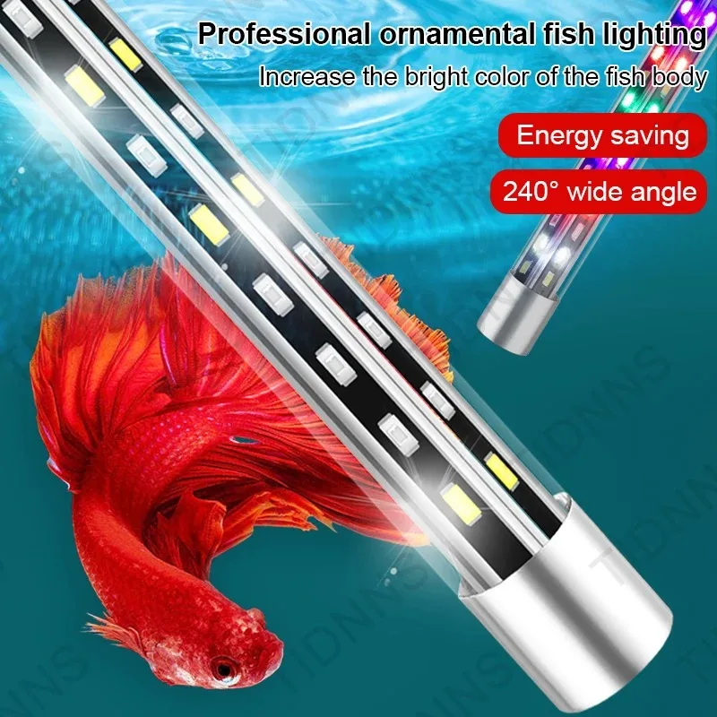 Aquarium Light LED Wide Angle Waterproof Fish Tank Lamp Submersible Brightness RGB Aquarium Decor Light Plant Grow Lamp 22-57