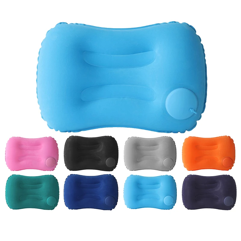 1pc Press And Inflate Portable Neck Pillow, Detachable For Cleaning, Suitable For Outdoor Travel, Business Travel, And Camping