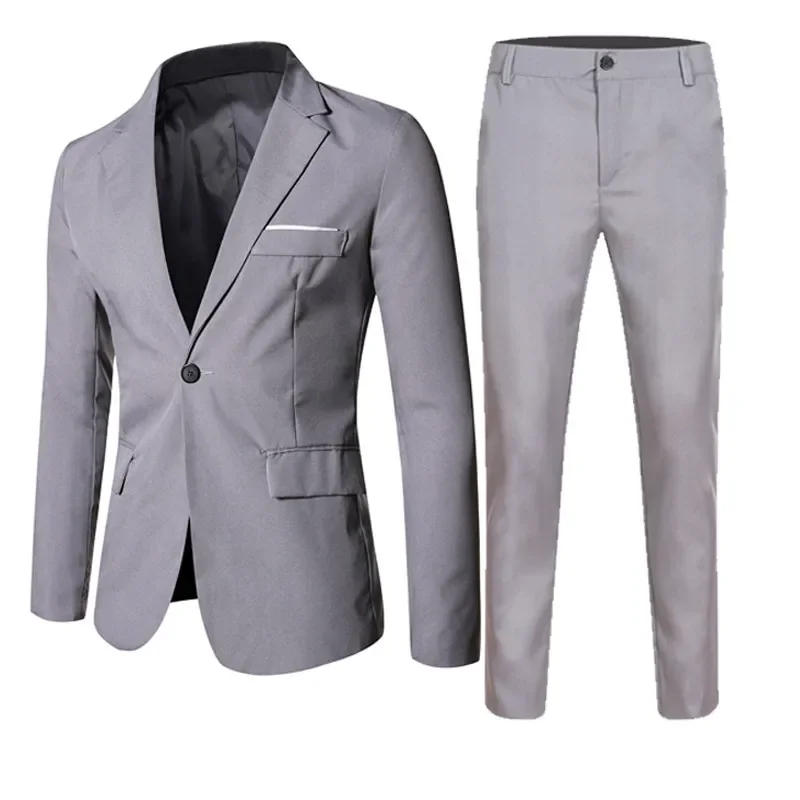 Men's Wedding Suit Casual Professional Two-Piece Set Business Casual Groomsmen Formal Wear AE Stock Brand Chinese Origin