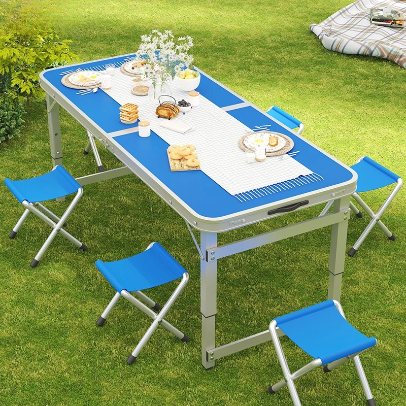 Portable Folding Aluminum Alloy Camping Picnic Table Lightweight Collapsible Carry Handle Easy Setup