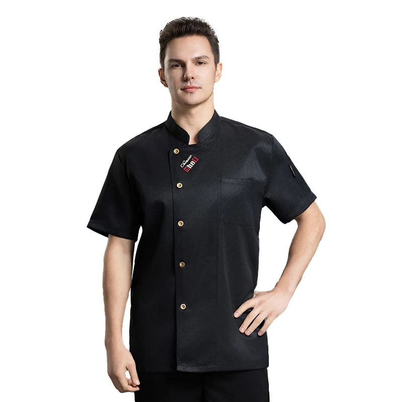 Catering Costume for Men and Women Summer Restaurant Uniform Breathable Mesh Cook Jacket Hotel Canteen Rear Kitchen Chef Shirt