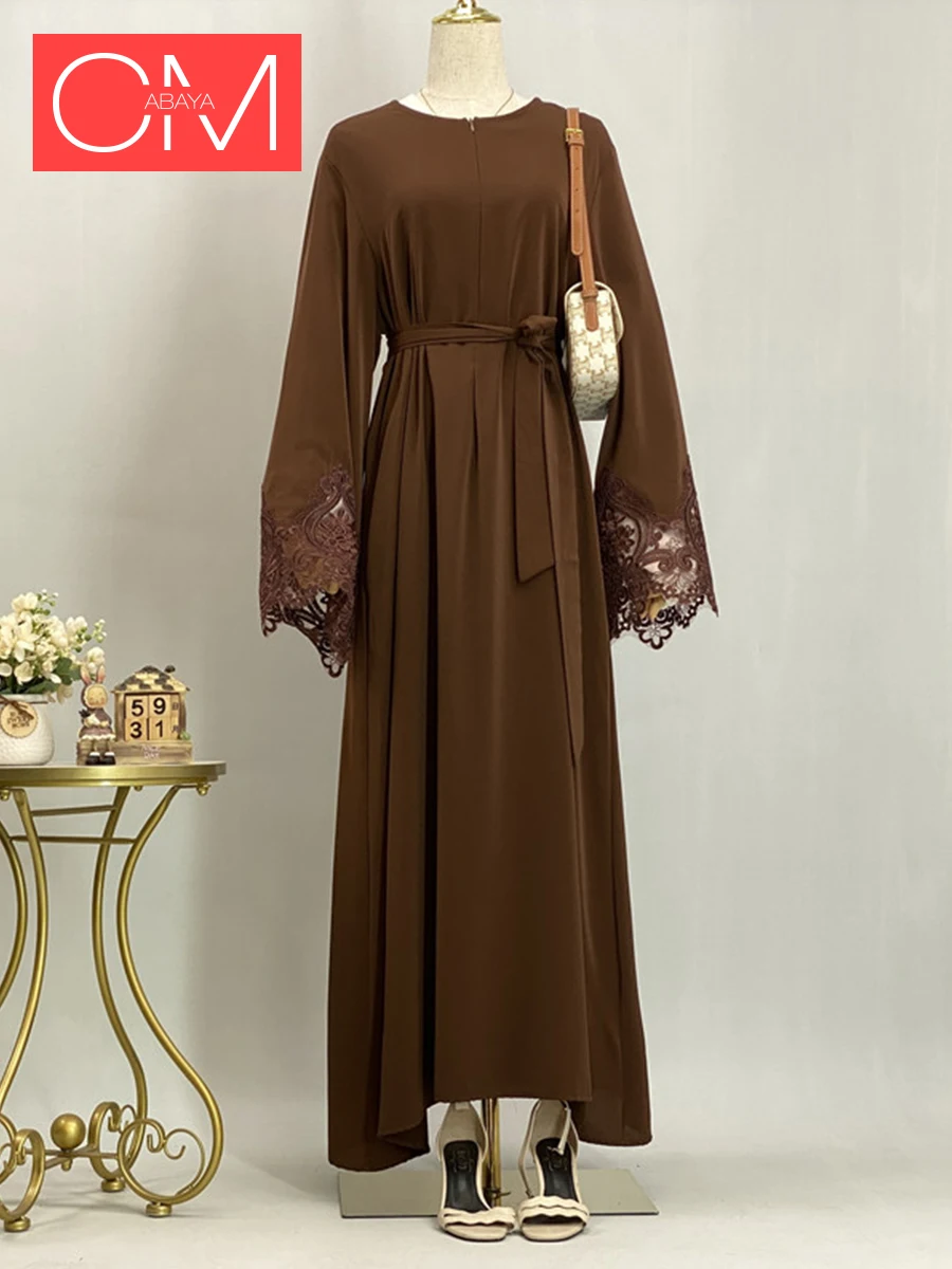 Ramadan Lace Abaya Dubai Luxury Muslim Women Maxi Dress Kebaya Caftan Marocain Femme Modest Robe Islam Clothing Kaftan Vestido