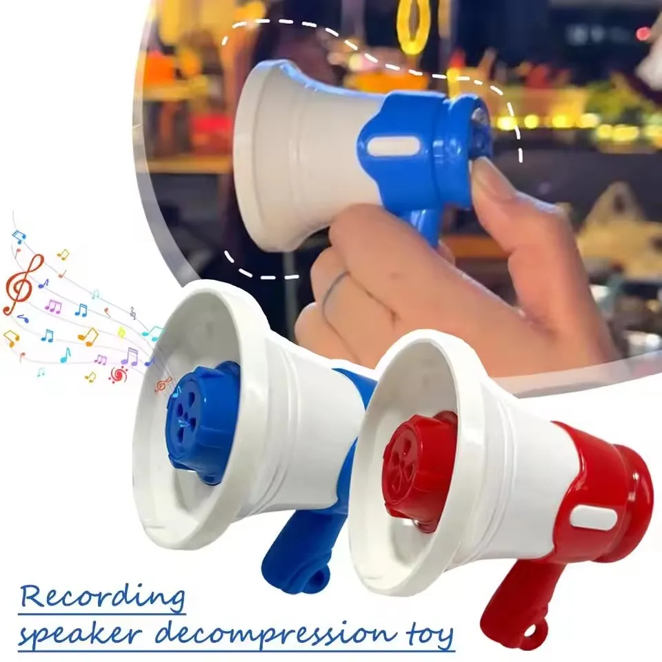 Mini Megaphone with Recording Function Portable Loudspeaker Toy Keychain Funny Novelty Gift for Parties Events Decompression