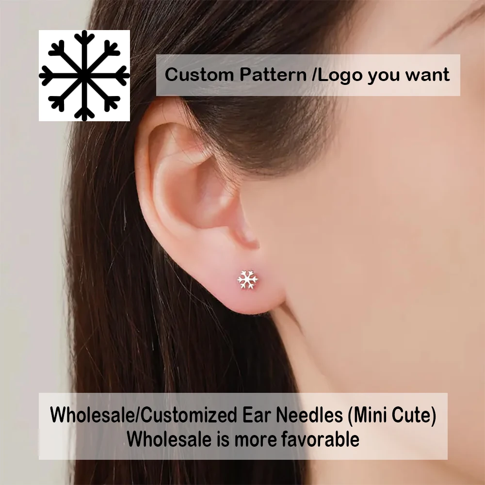 Customize Ear Needles and use the Pattern You Want, Logo， Geometric patterns, custom mini earrings, English letter earrings,