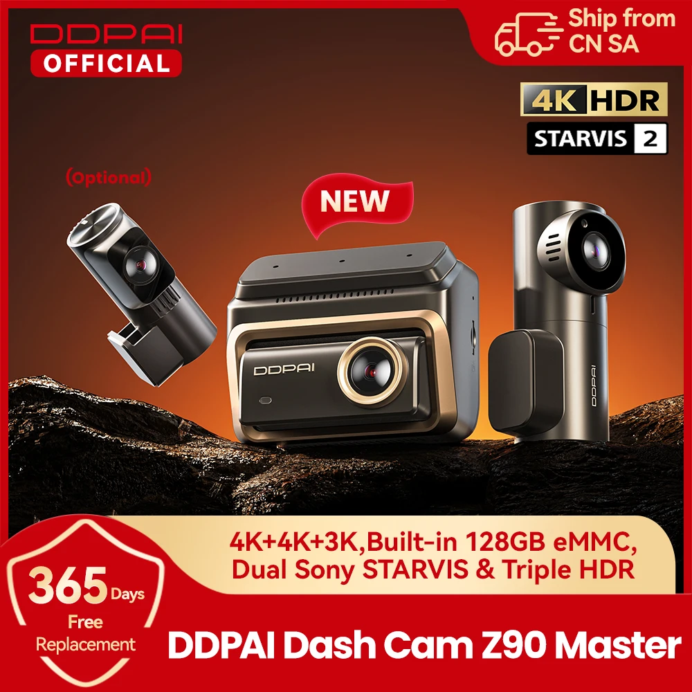DDPAI 4K+4K New Z90 Master Dual 4K Front Rear Dual HDR for Sony Car Dash Cam ADAS Parking 5GHz WiFi Camera DVR Video Recorder