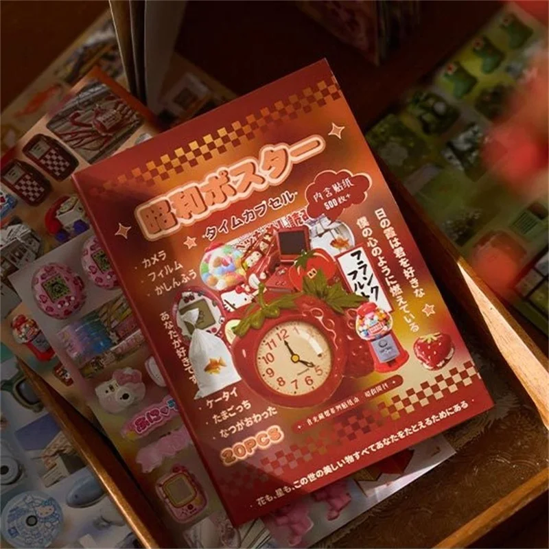 Shiguang Collection 20sheets/book Kawaii Creative Aesthetics Small Pattern Die cut Sticker Book DIY Scrapbook Stationery