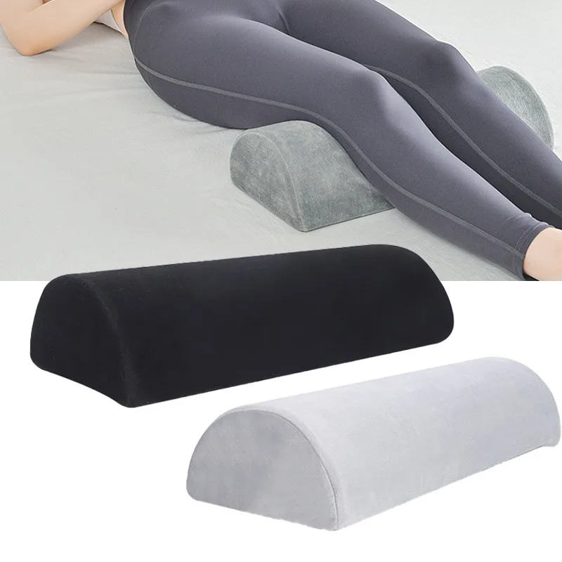 Half Moon Bolster Leg Pillow with Memory Foam Neck Support Removable Washable Cover for Beauty Salon Spa Massage Leg Pad