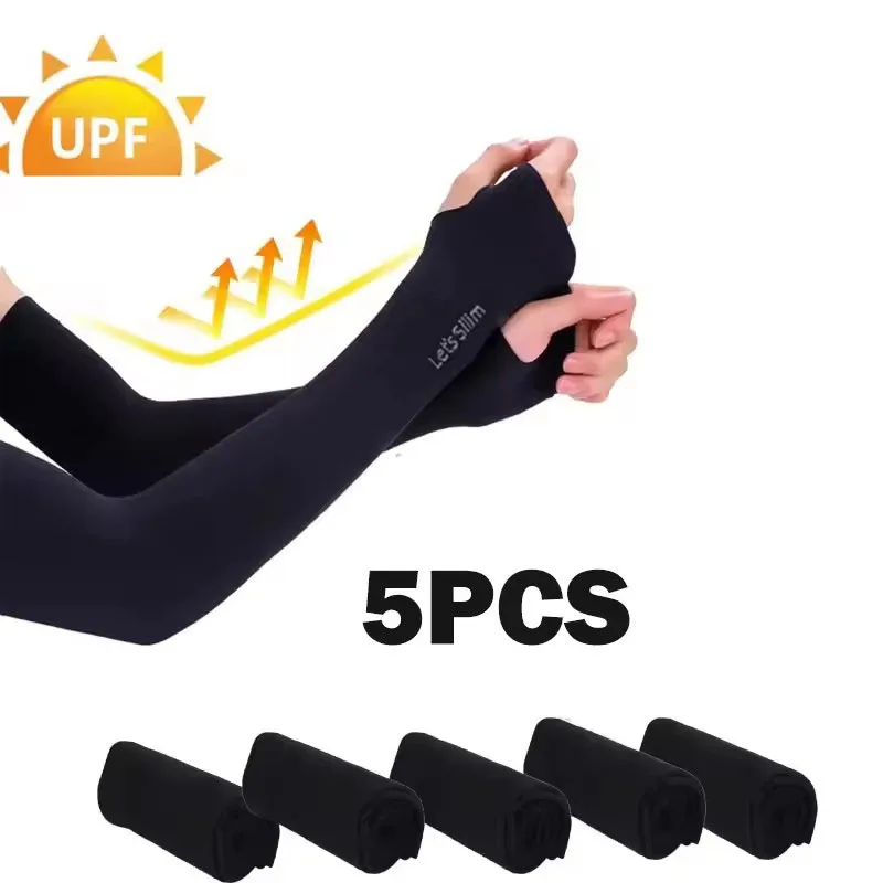 3/5PCS Arm Sleeves for Sun Protection Men's and Women's Elbow Sleeves for Outdoor Sports UV Protection Arm Sleeves