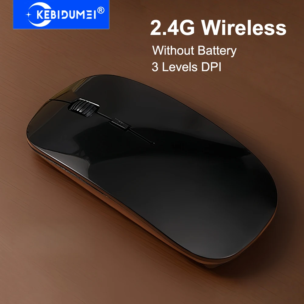 KEBIDUMEI 2.4G Wireless Mouse Ultra-Slim Gaming Mouse with USB Receiver 800-1200-1600 DPI Optical Mice For PC Laptop Desktop