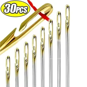 Side Hole Blind Sewing Needles Stainless Steel Elderly Needles Hand Sewing Stitching Pin DIY Home Self Threading Needle