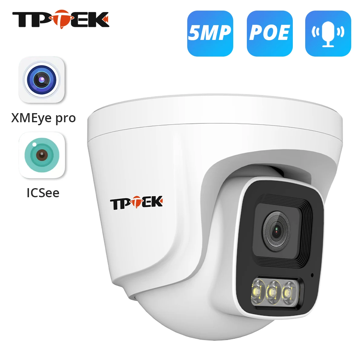 5MP IP Camera POE Indoor Surveillance H.265 Two Way Audio CCTV Color Night Vision Camera For POE System XMEye Pro iCSee Camera