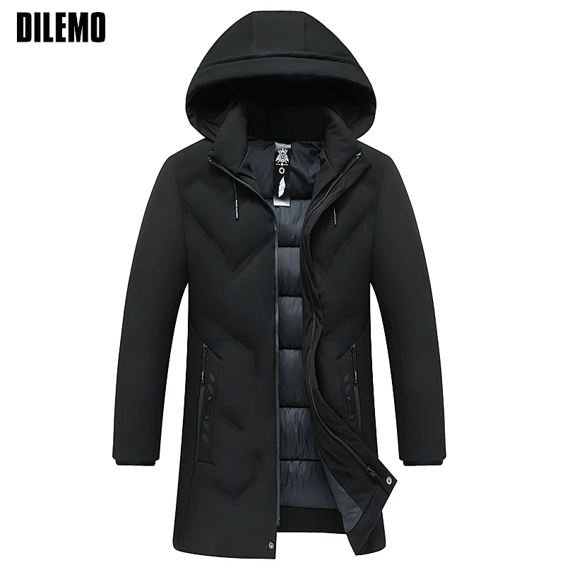 Top Grade Designer New Brand Men Parka Jacket Thick Casual Fashion Windbreaker Hooded Bubble Coats Long Mens Clothes 2025