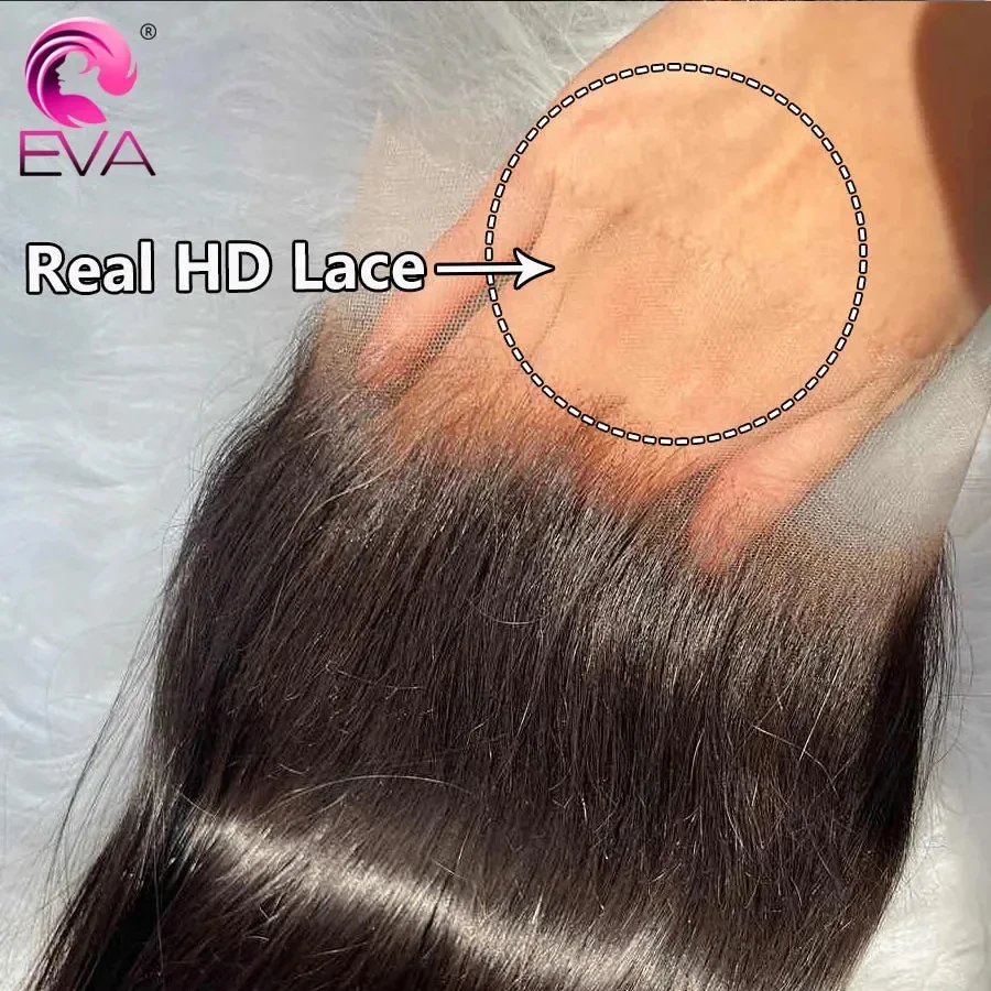 Eva Hair Real HD Lace 5x5 6x6 7x5 9x6 HD Closure Human Hair Invisible Melt Skins 13x4 13x6 HD Lace Frontal Only Pre Plucked Lace