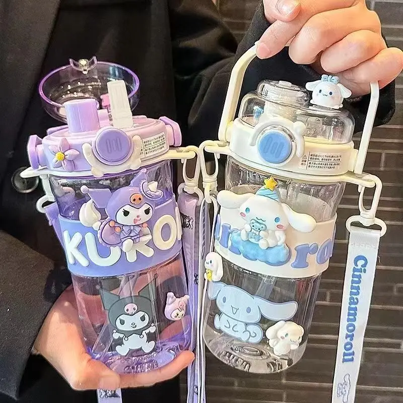 New style Kawaii cartoon character Kuromi high appearance cute large capacity plastic high temperature resistant children's cup