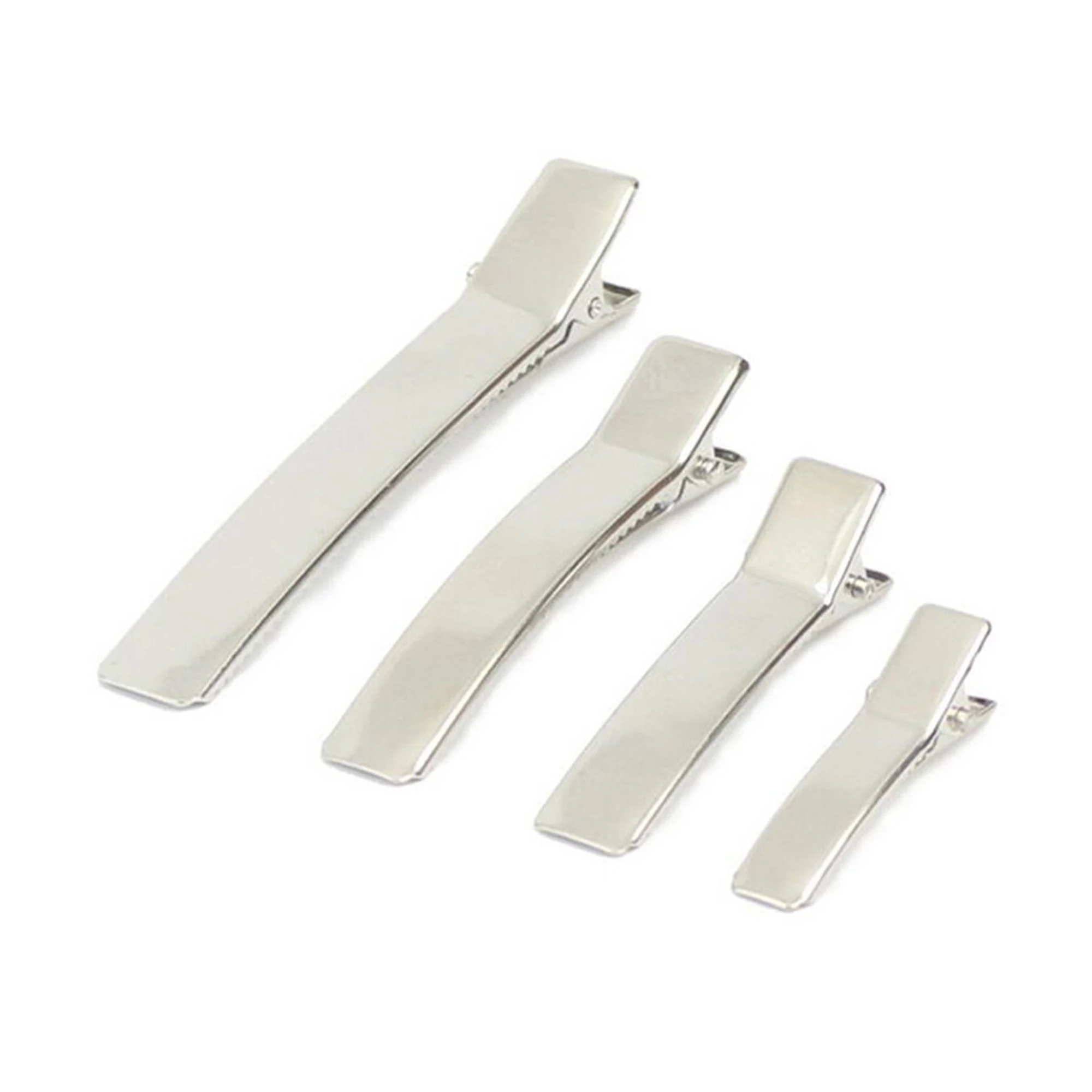 100Pcs 35mm 50mm 60mm 80mm Double Prong Alligator Hair Clip Metal Hair Clips Duckbill Hairpins for Girls DIY Jewelry Headwear