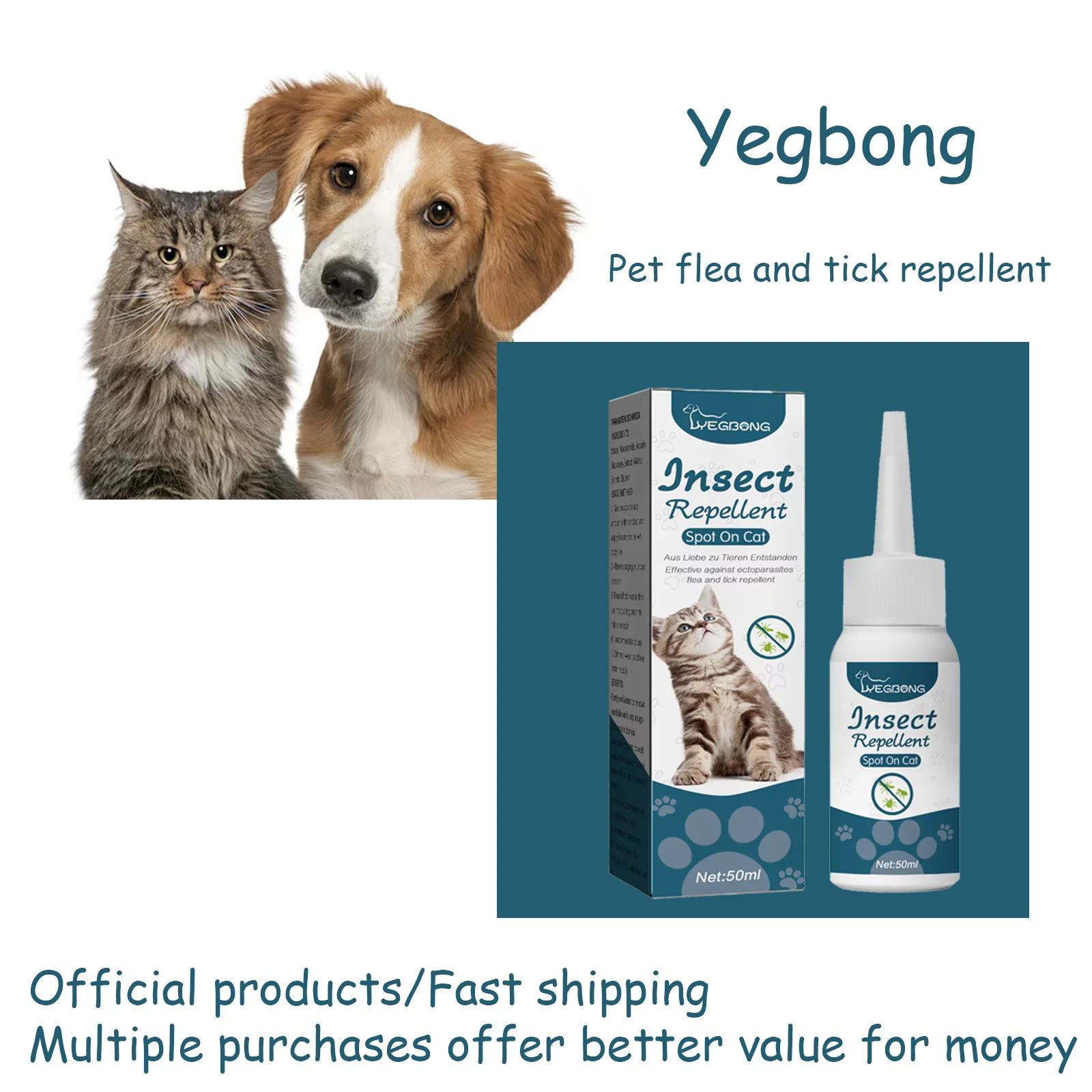 Pet Flea Tick Killer Drops for Dogs Cats - Safe Anti Lice Mite Remover, Relieve Itching & Ringworm Treatment Insect Drops
