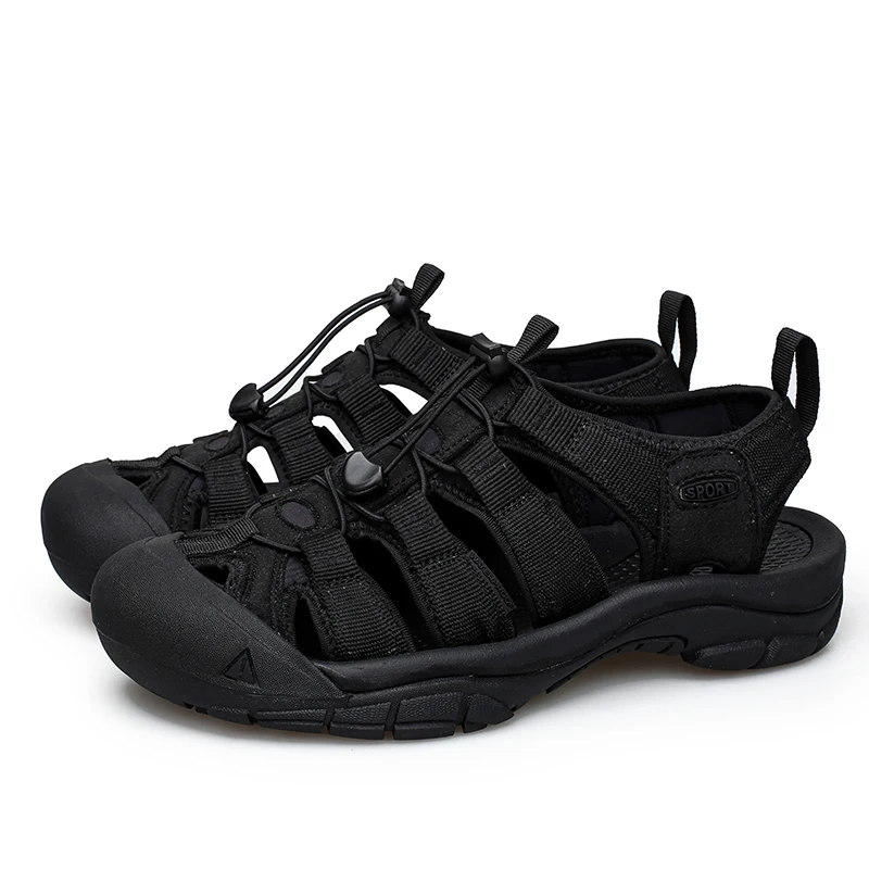 New Men's Sandals Soft Genuine Leather Sandals Shoes Men Large Size Outdoor Summer Shoes Comfort Beach Sandals Roman Men Shoes