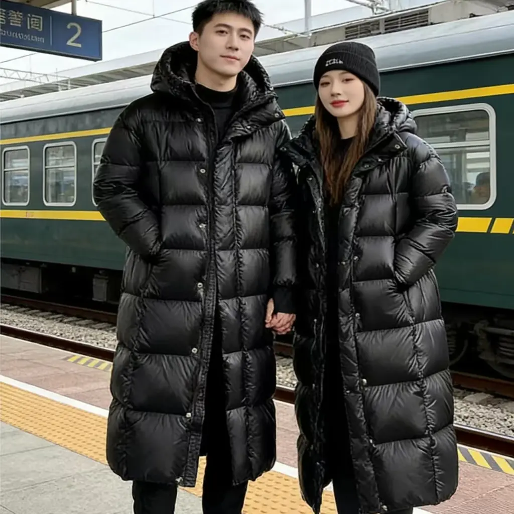 Korean Sle Long Thiened Slim Fit down Cotton Jaet New Arrival Bla Over-Knee Winter Outerwear Premium Ladies Coat