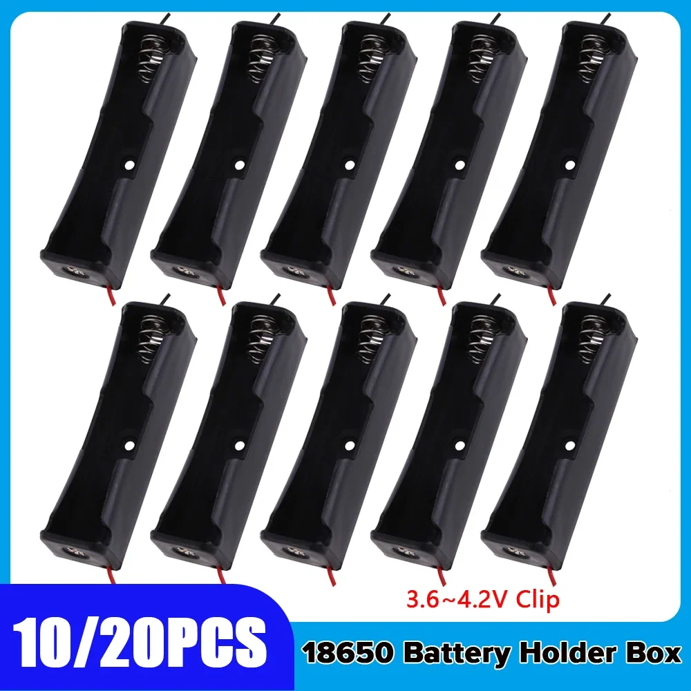 10/20PCS DIY18650 Battery Case 1x Slot Plastic 18650 Battery 3.6~4.2V Clip Holder Box 18650 Batteries Container Storage Box