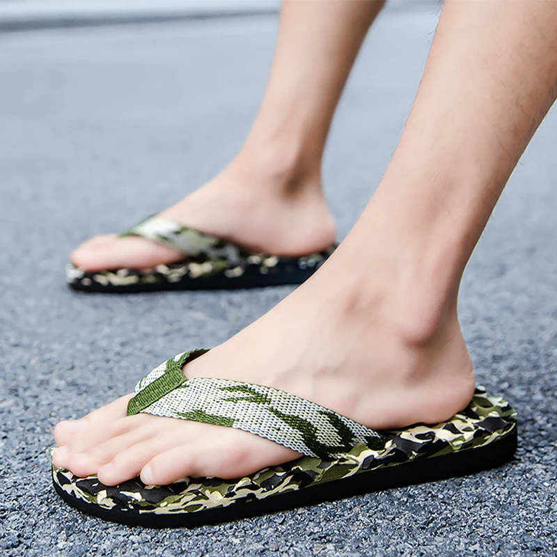 Men Camouflage Flip Flops Slippers Shoes Sandals Slipper Indoor Outdoor Casual Men Non-Slip Beach Lightweight Shoes Shower